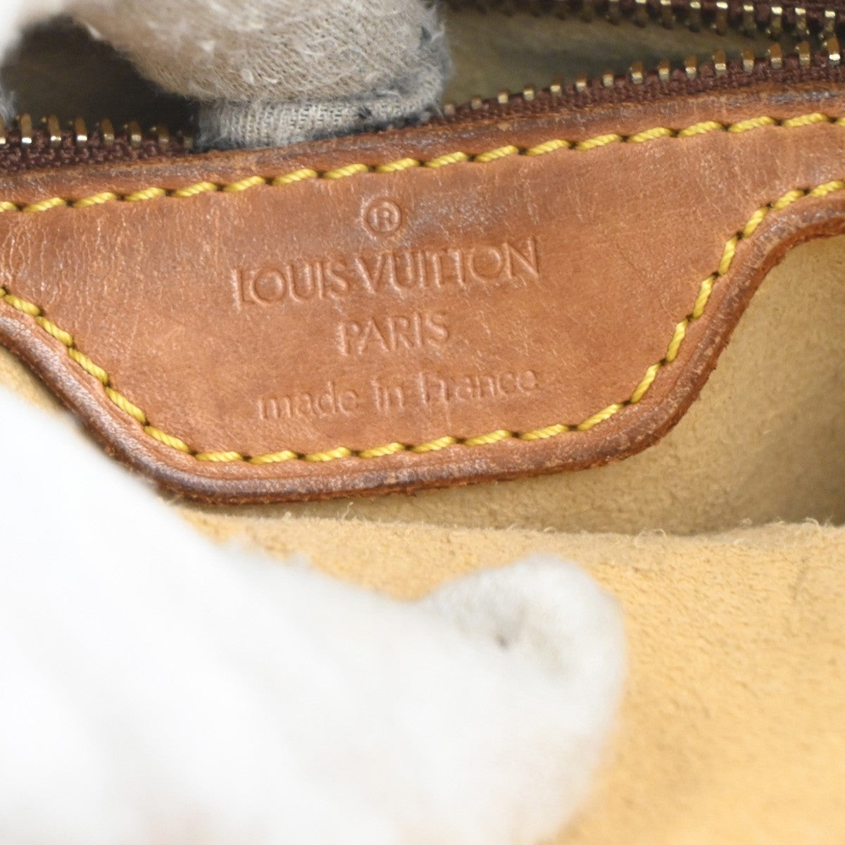 LOUIS VUITTON Logo Looping GM Shoulder Bag Monogram Leather Brown M51145 31MA310