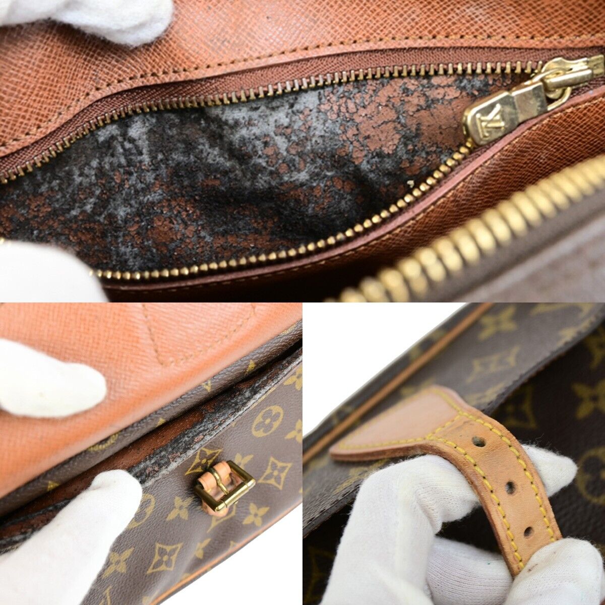 LOUIS VUITTON Jeune Fille PM Shoulder Bag Monogram Leather Brown M51227 80ED003