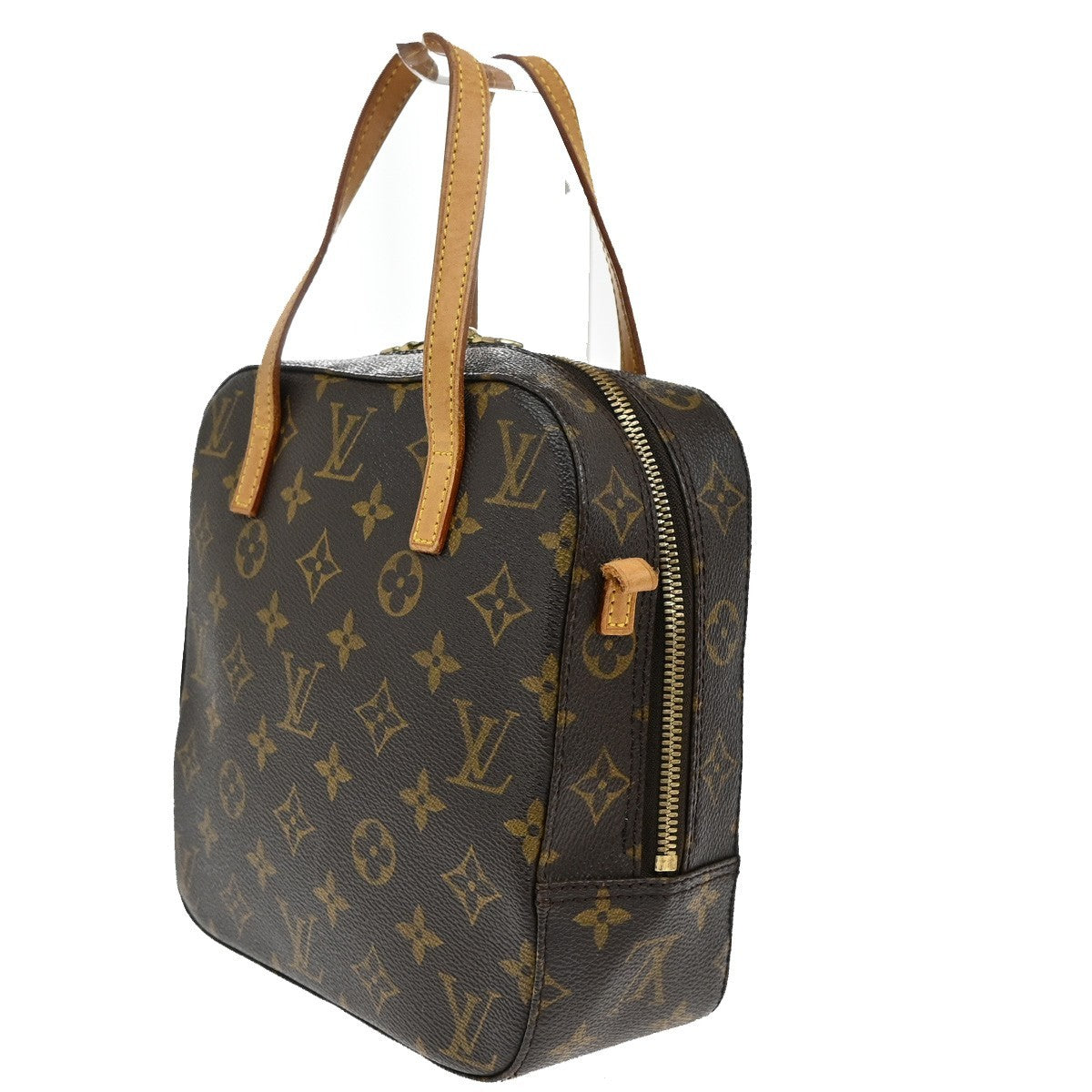 LOUIS VUITTON Spontini Hand Bag Monogram Leather Brown M47500 87FC164