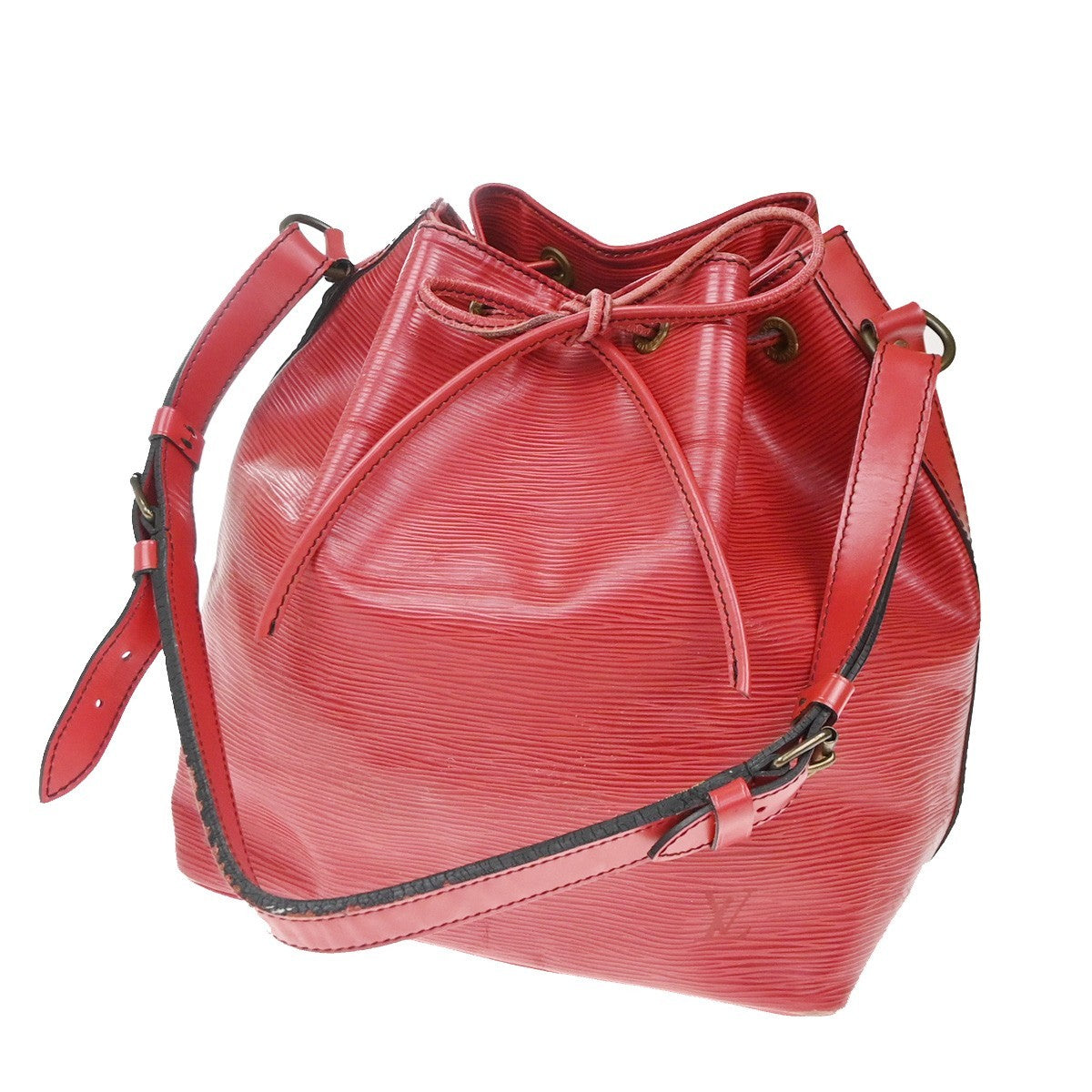 LOUIS VUITTON Petit Noe Drawstring Shoulder Bag Epi Leather Red M44107 37KC770