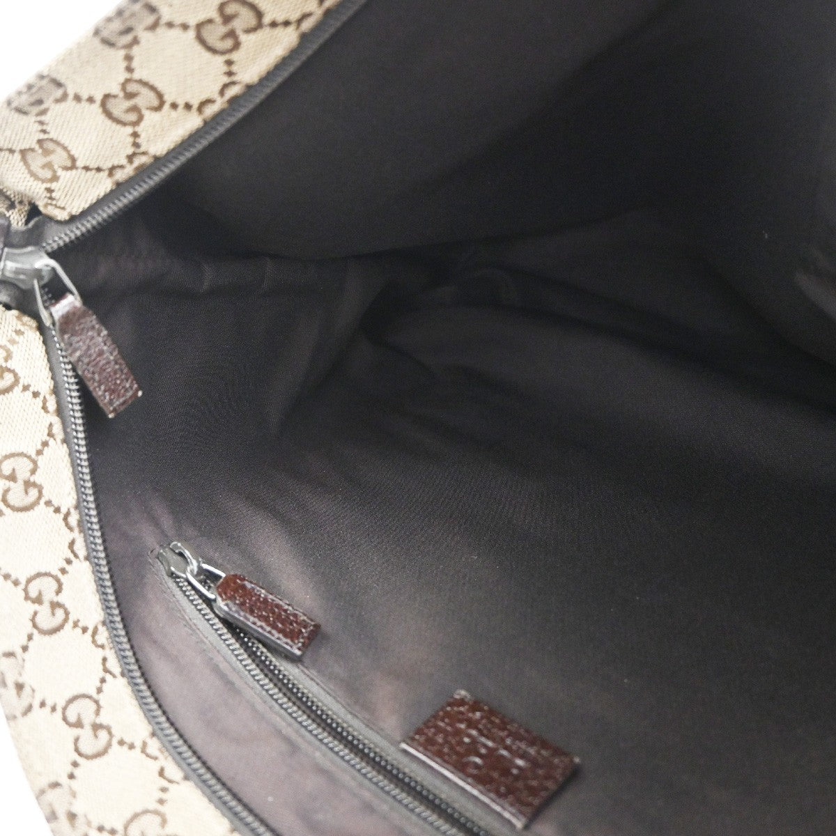 GUCCI Logo GG Pattern Web Messenger Bag Canvas Leather Brown SHW Italy 34KC493