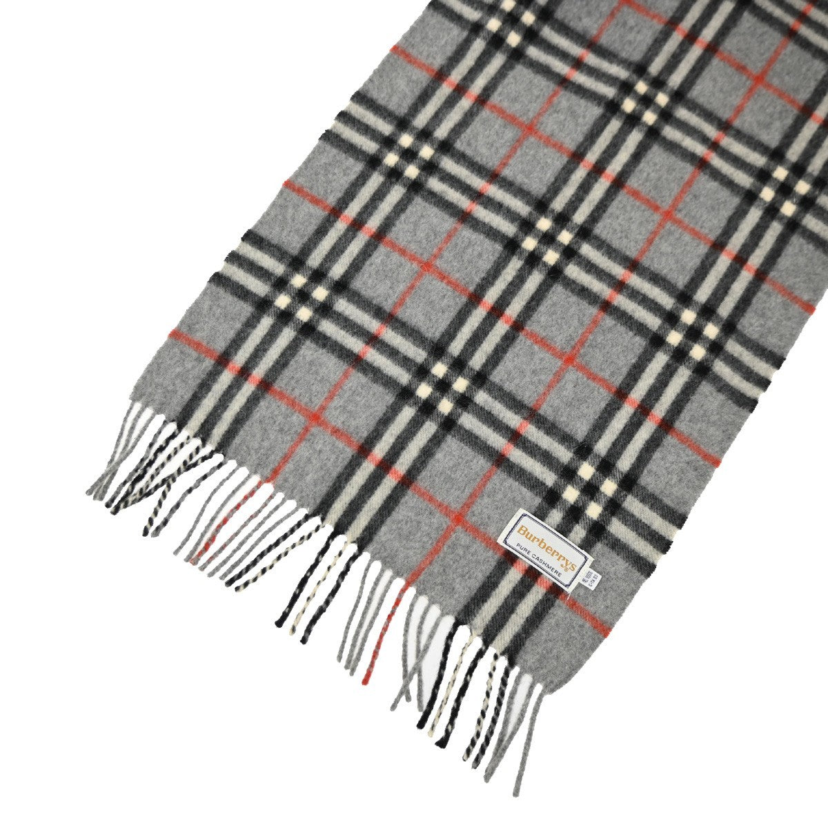 BURBERRY Logo Nova Check Scarf Maffler Cashmere Gray 60EG274