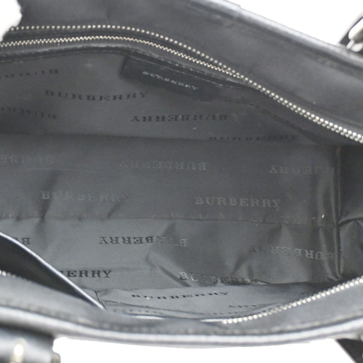 BURBERRY Logo Nova Check Hand Tote Bag Nylon Leather Beige Black 61DA184
