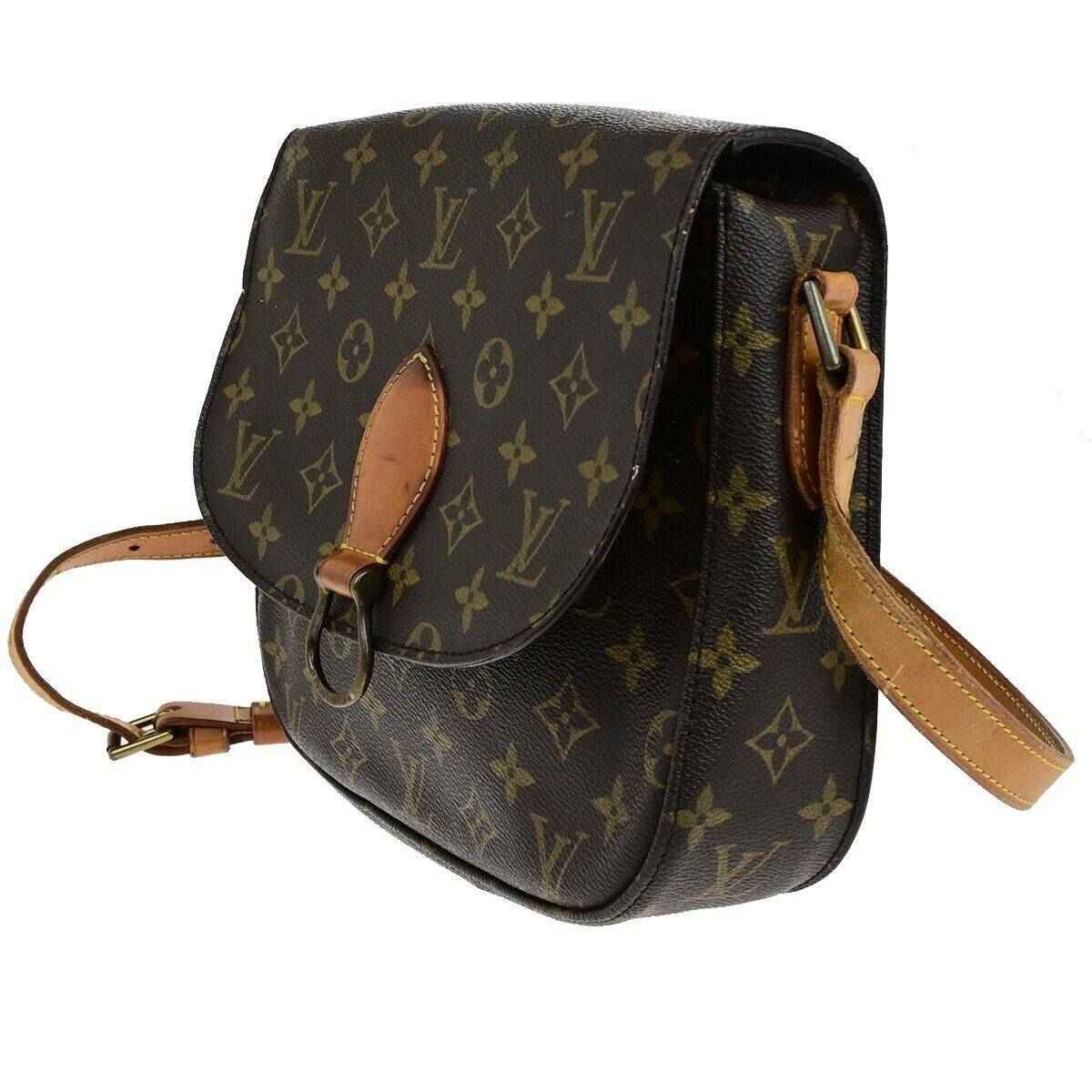 LOUIS VUITTON Saint Cloud GM Shoulder Bag Monogram Leather Brown M51242 69ED341