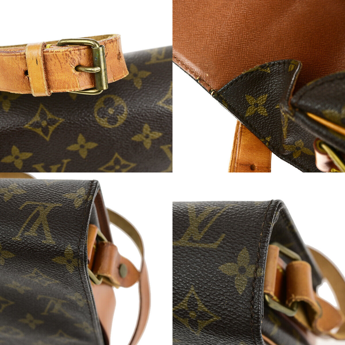 LOUIS VUITTON Cartouchiere MM Shoulder Bag Monogram Leather Brown M51253 36YG722