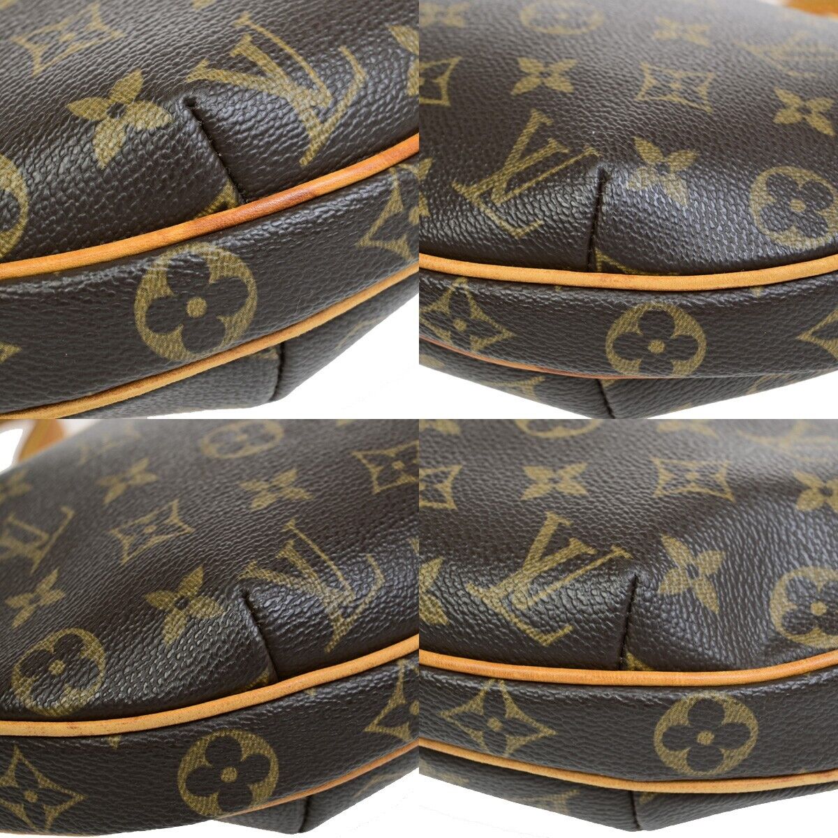 LOUIS VUITTON Pochette Croissant Hand Bag Monogram Leather Brown M51510 29EE048