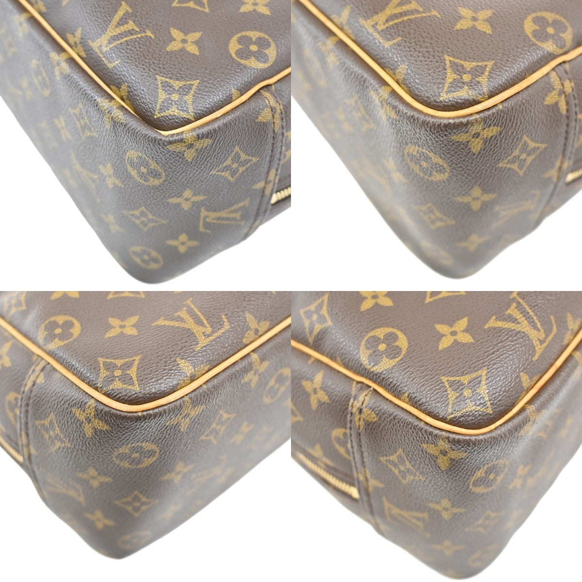 LOUIS VUITTON LV Logo Deauville Hand Bag Monogram Leather Brown M47270 32CA250