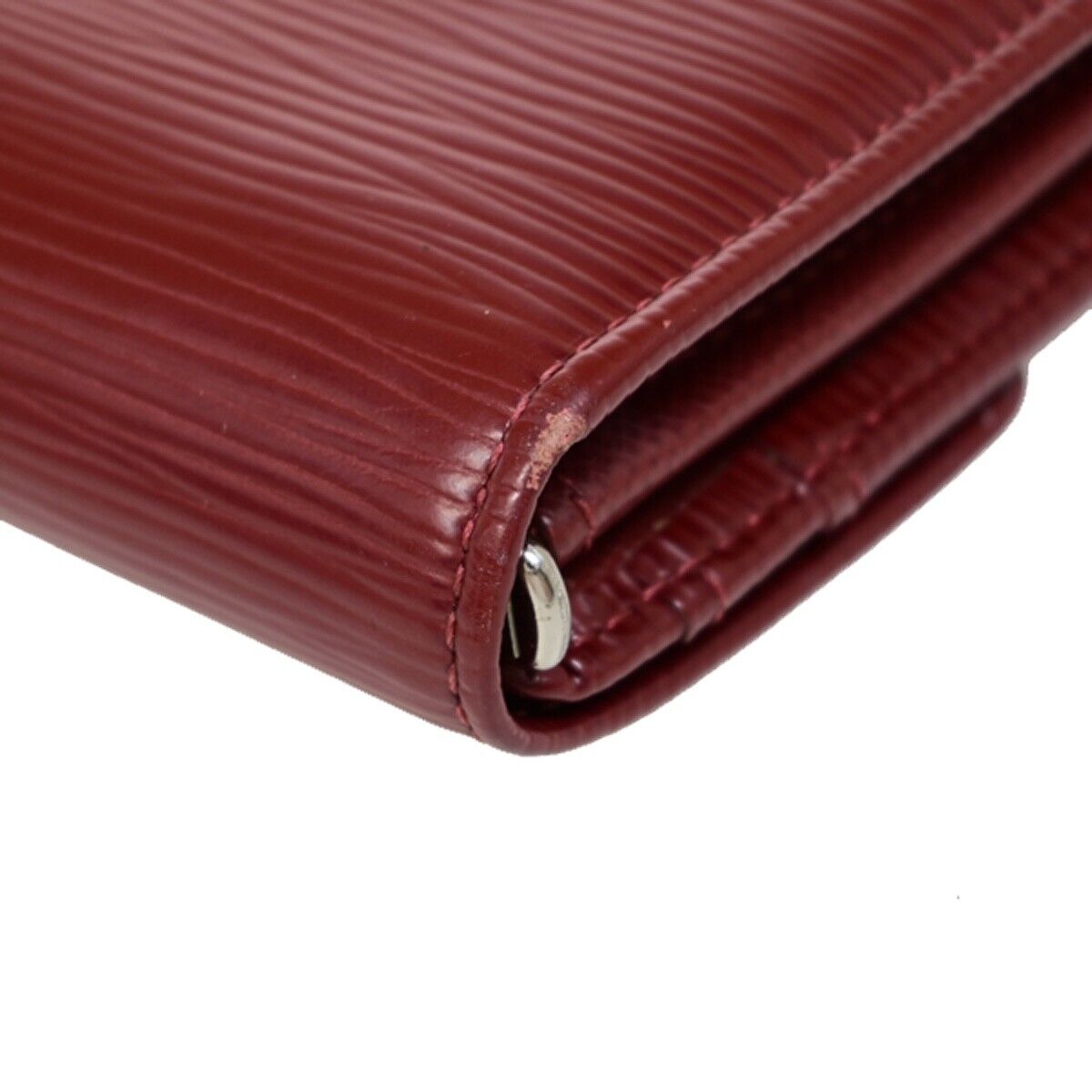 LOUIS VUITTON LV Logo 2 Set Bifold Long Wallet Epi Leather Red Ruby 61KA294