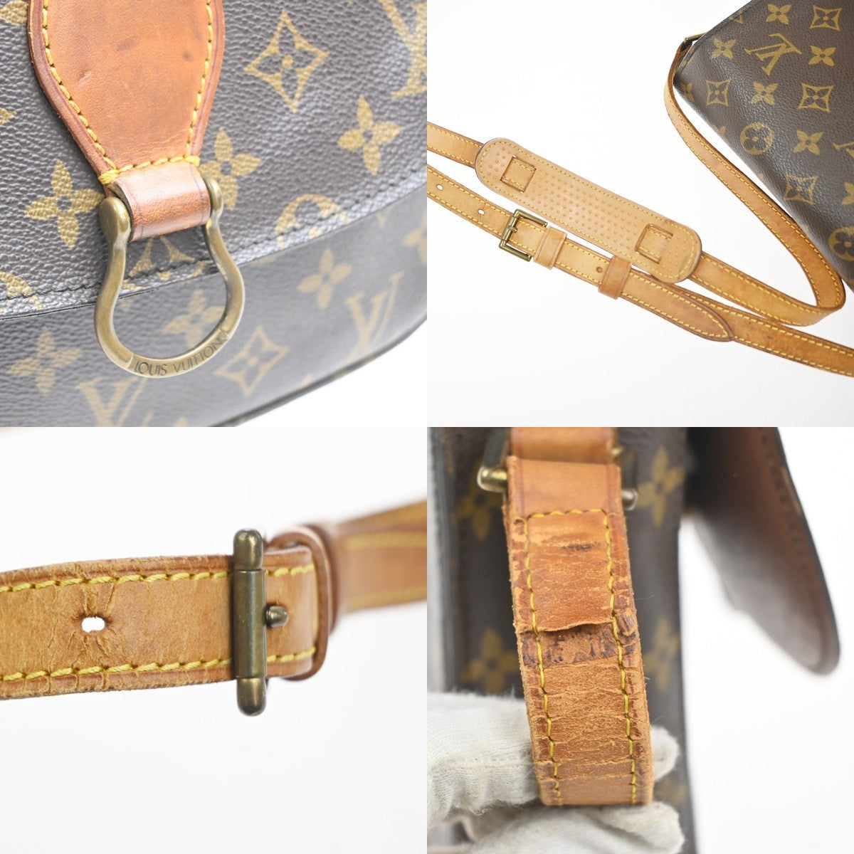 LOUIS VUITTON Saint Cloud GM Shoulder Bag Monogram Leather Brown M51242 33MA507