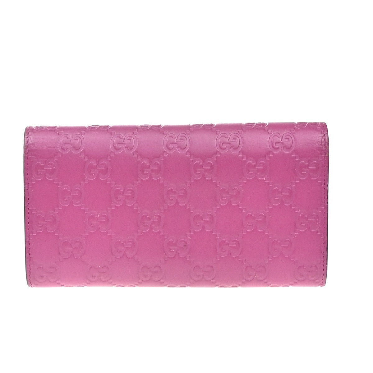 GUCCI Logo Guccissima GG Pattern Long Bifold Wallet Leather Pink GHW 04KP280