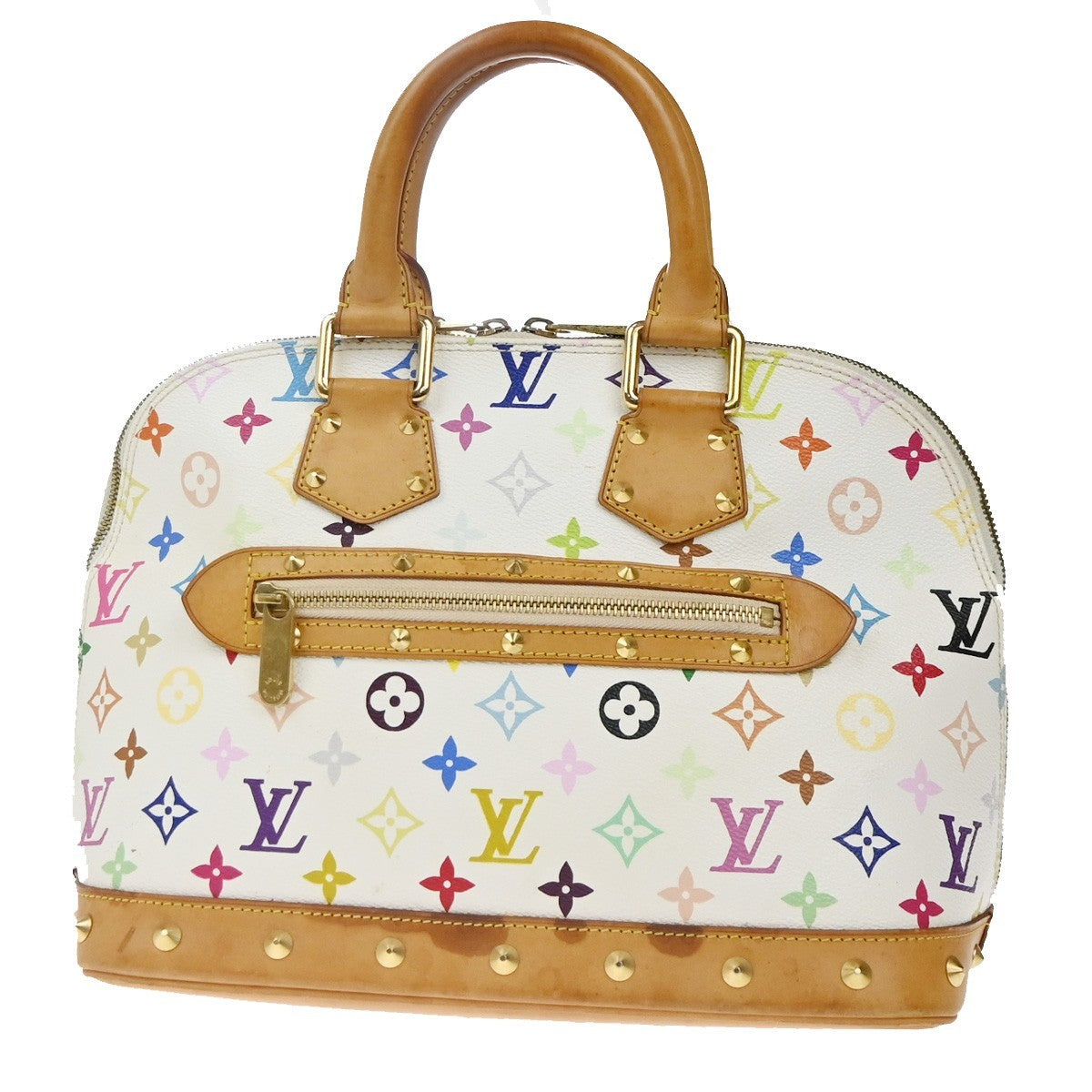 LOUIS VUITTON LV Logo Alma Hand Bag Monogram Multi Color White M92647 55KC788