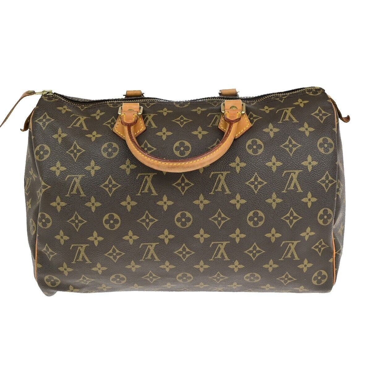 LOUIS VUITTON Speedy 35 Travel Hand Bag Monogram Leather Brown M41524 82ED136