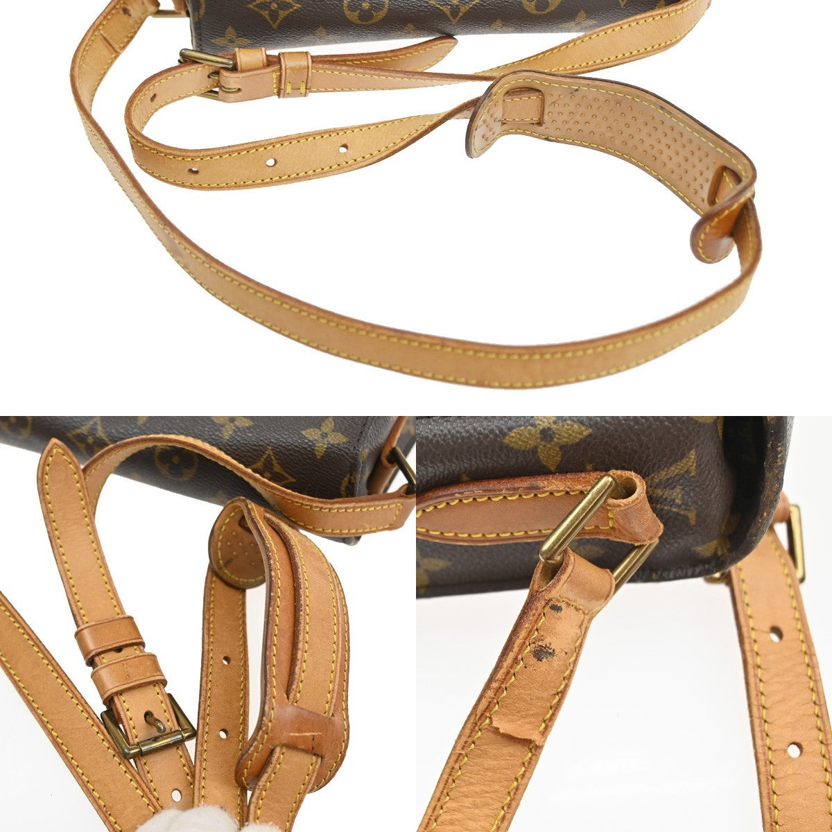LOUIS VUITTON Saint Cloud GM Shoulder Bag Monogram Leather Brown M51242 32SA128