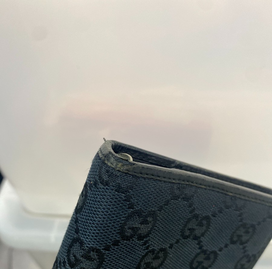 GUCCI GG pattern Jackie Agenda Day Planner Cover Canvas Leather Black 07KB464