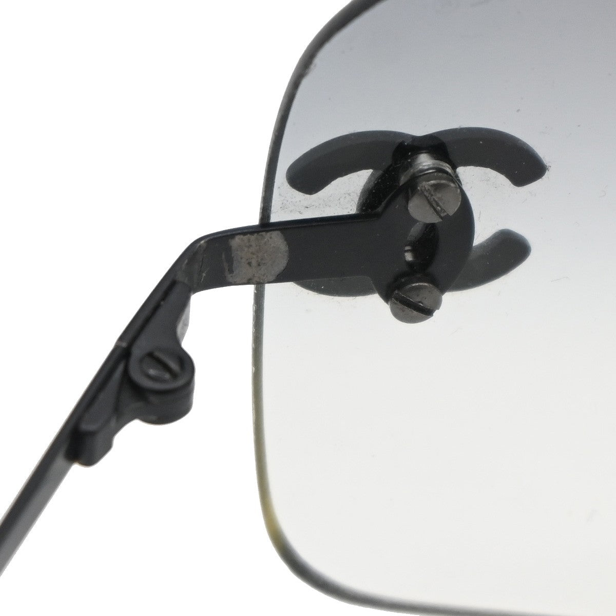 CHANEL CC Logo Rhine Stone Sunglasses Eye Were 4017-D Plastic Metal BK 67RL857