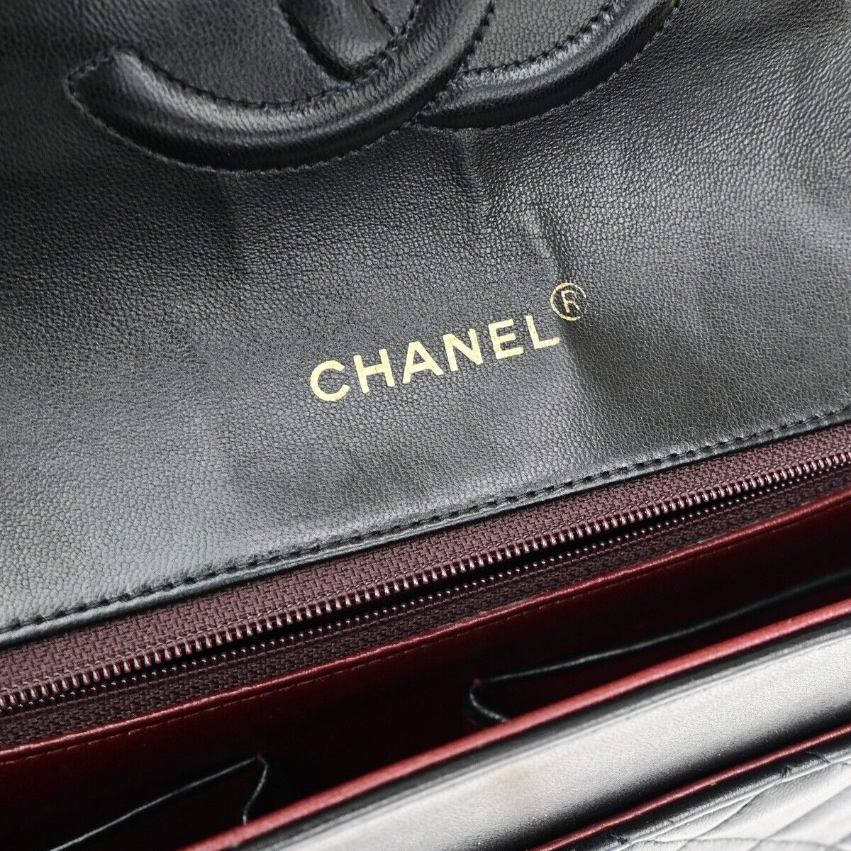 CHANEL CC Matelasse Chain Shoulder Bag Leather Black France Vintage 320RJ932