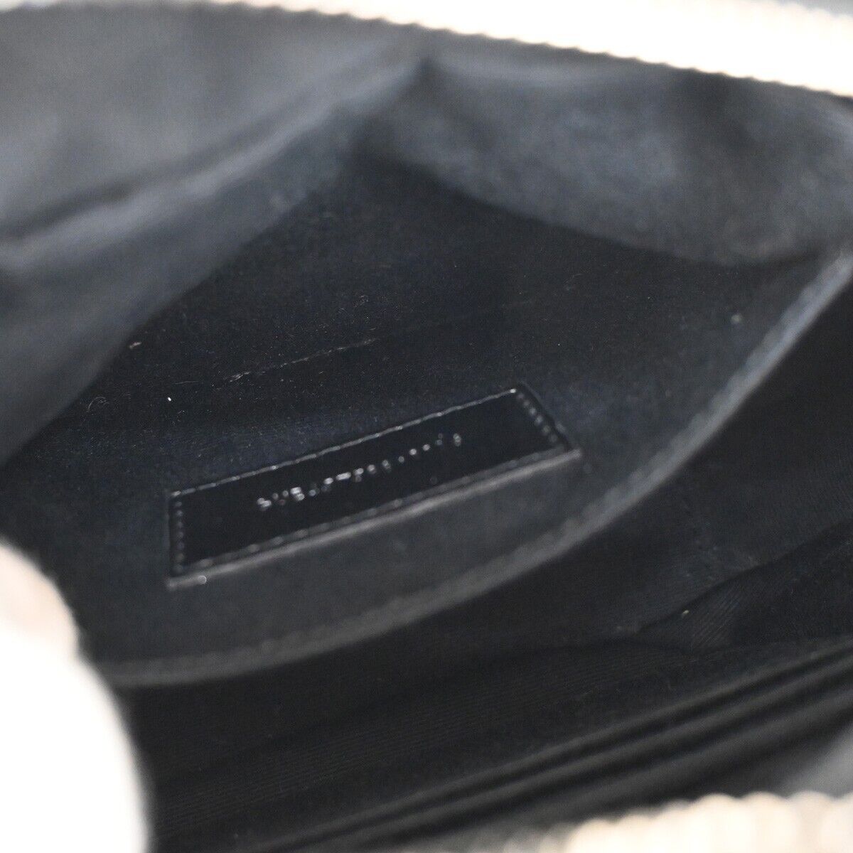 SAINT LAURENT YSL Logo Chain Mini Shoulder Bag Leather Black SHW Italy 683RJ193