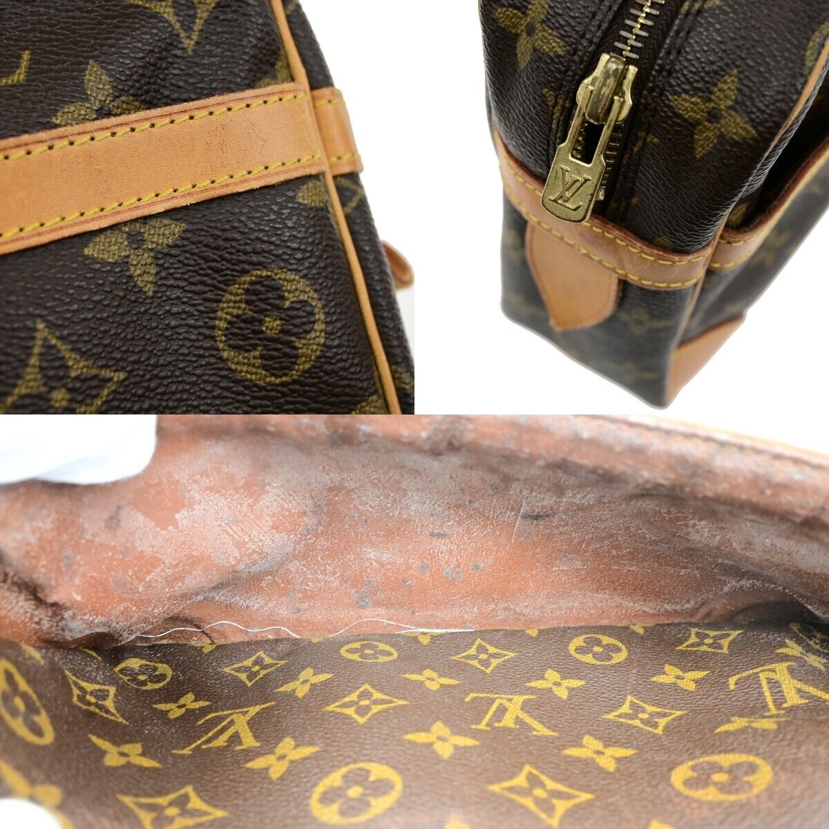 LOUIS VUITTON Compiegne 28 Clutch Bag Monogram Leather Brown GHW M51845 62ED985