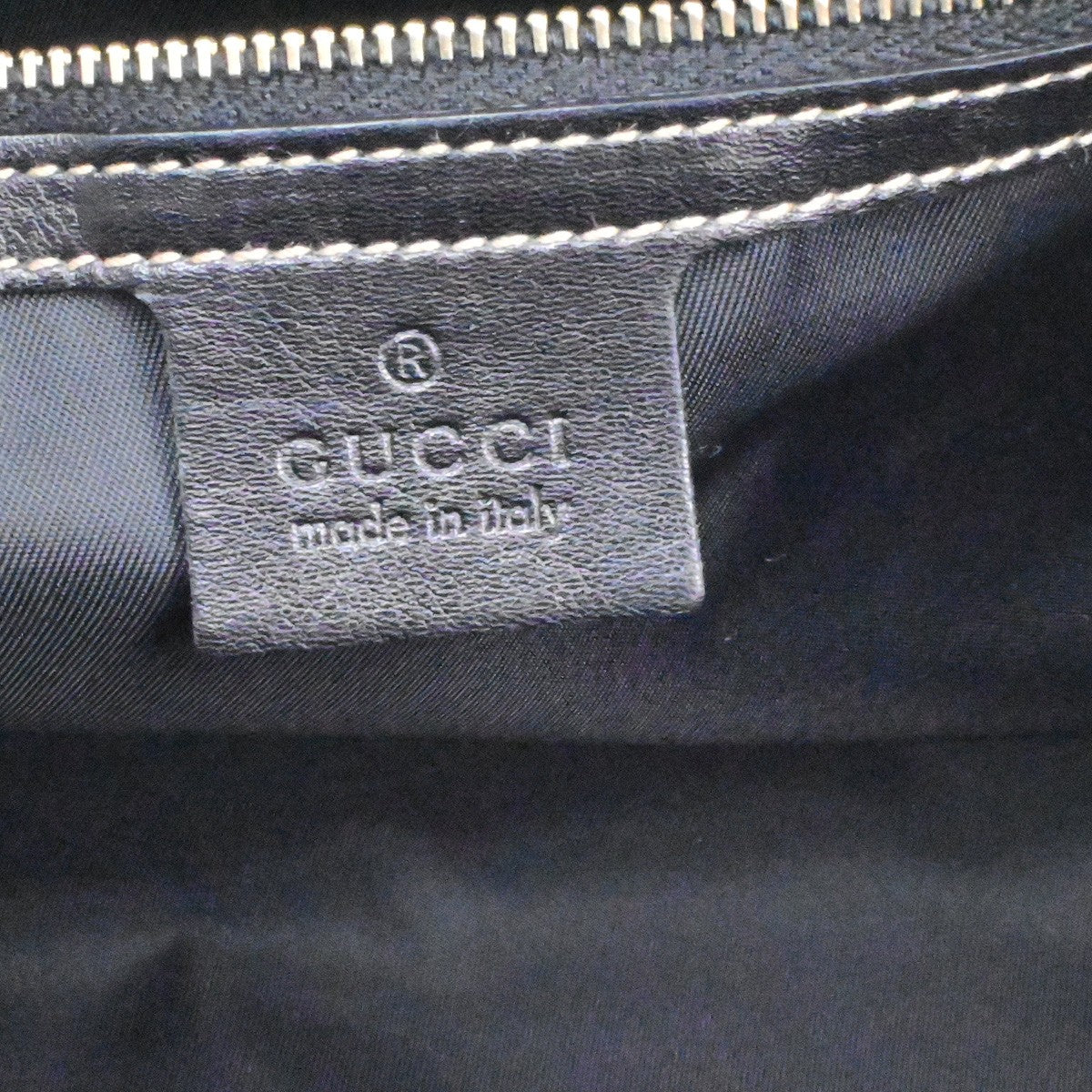 GUCCI Interlocking G Pattern Travel Hand Bag Coating Canvas Leather BK 81YH162