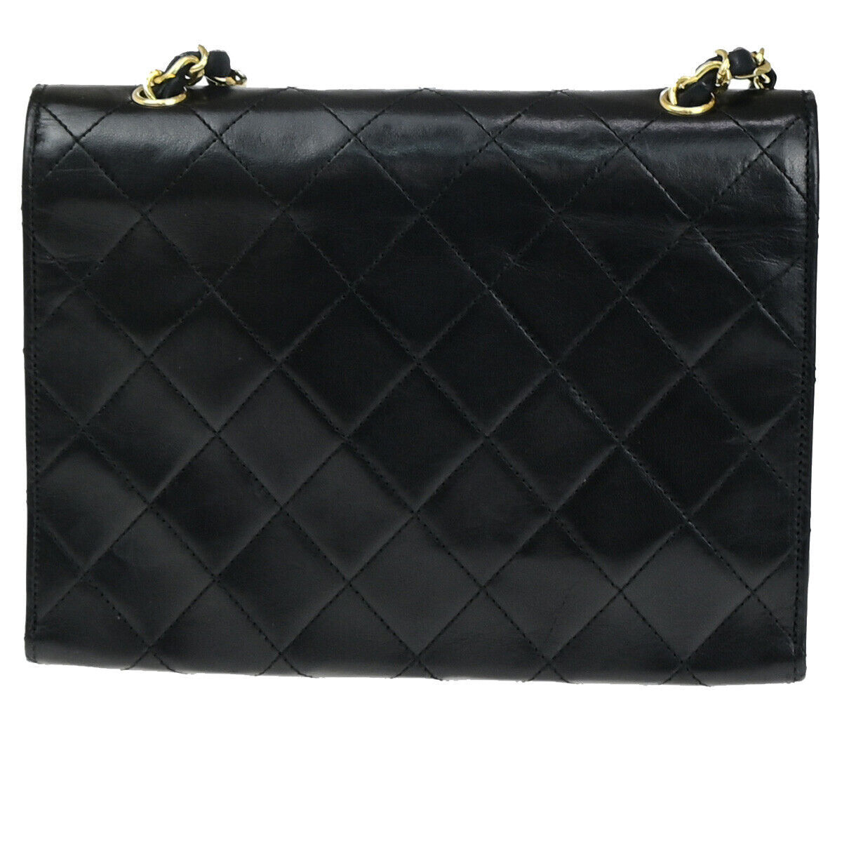 CHANEL CC Logo Matelasse Chain Shoulder Bag Leather Black GHW Vintage 341RJ922