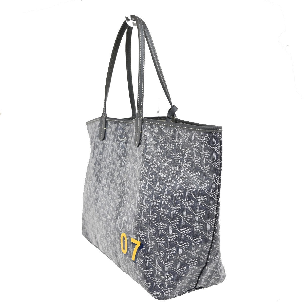 GOYARD Saint Louis PM Marquage  Shoulder Tote Bag Pouch Gray Canvas 640RL920