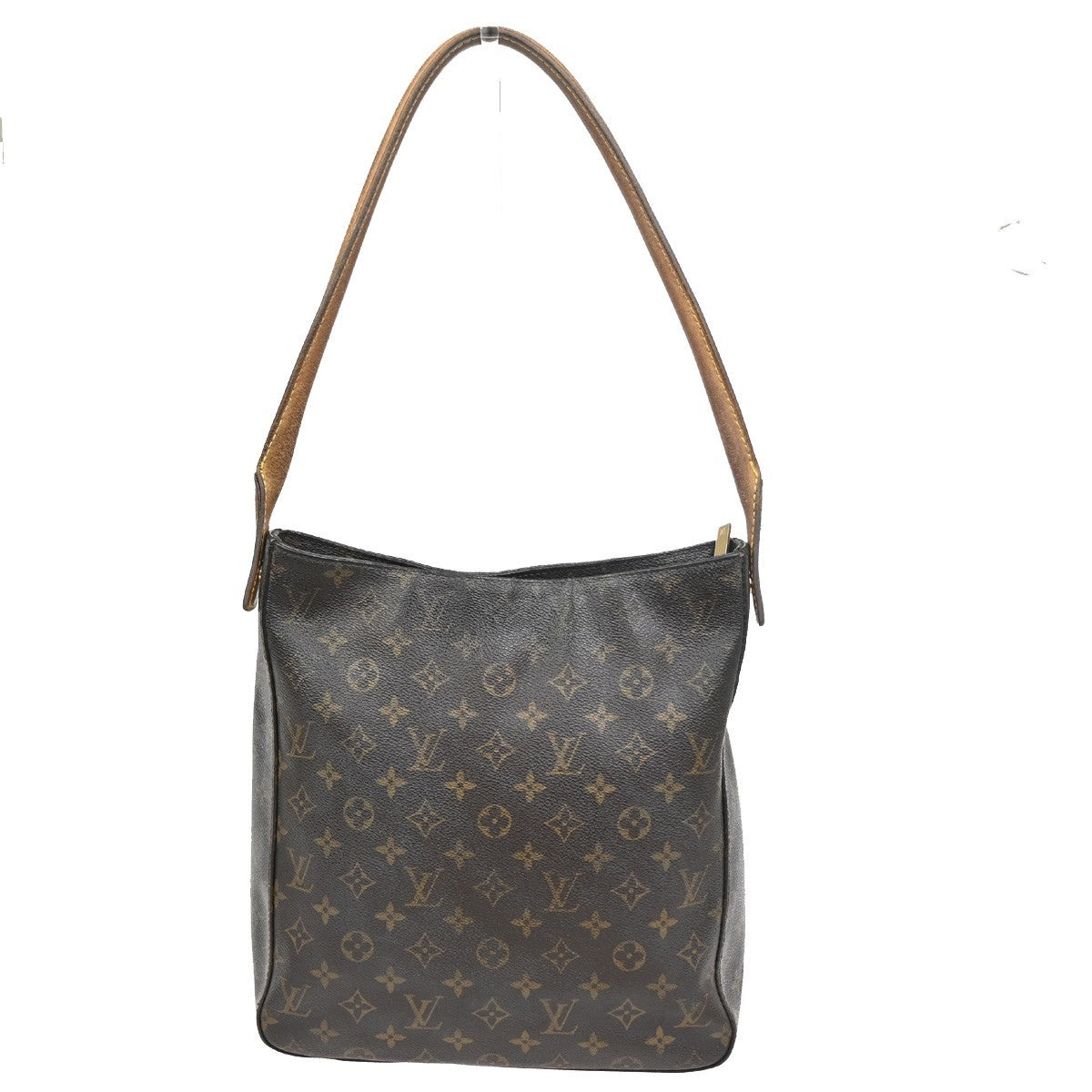 LOUIS VUITTON Logo Looping GM Shoulder Bag Monogram Leather Brown M51145 39KC481