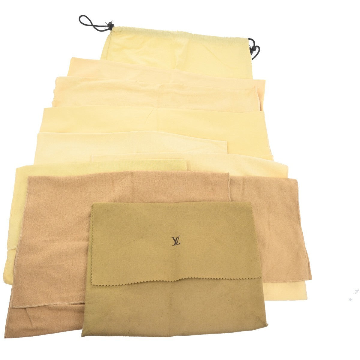 LOUIS VUITTON Logo 10 Set Dust Bag Drawstring Canvas Cotton Beige Brown 03KC626