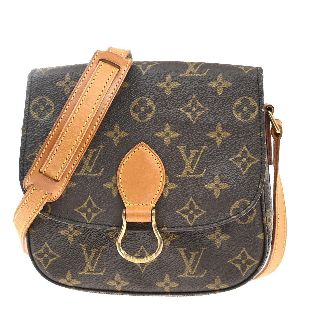 LOUIS VUITTON Saint Cloud MM Shoulder Bag Monogram Leather Brown M51243 80EF865