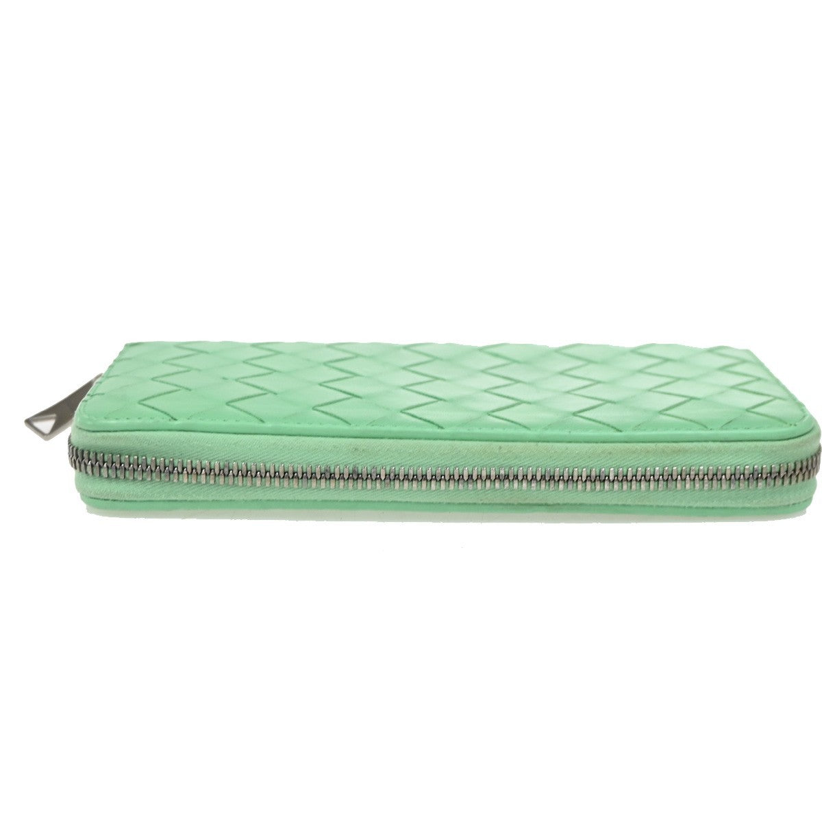 BOTTEGA VENETA Logo Intrecciato Zippy Long Wallet Leather Green SHW 66DA285