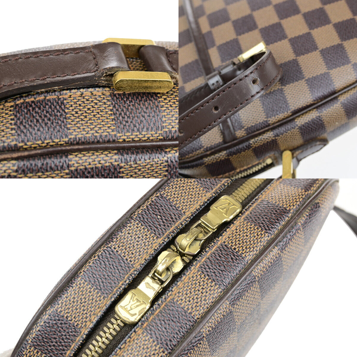 LOUIS VUITTON Ipanema PM Shoulder Bag Damier Ebene Leather Brown N51294 74YG089