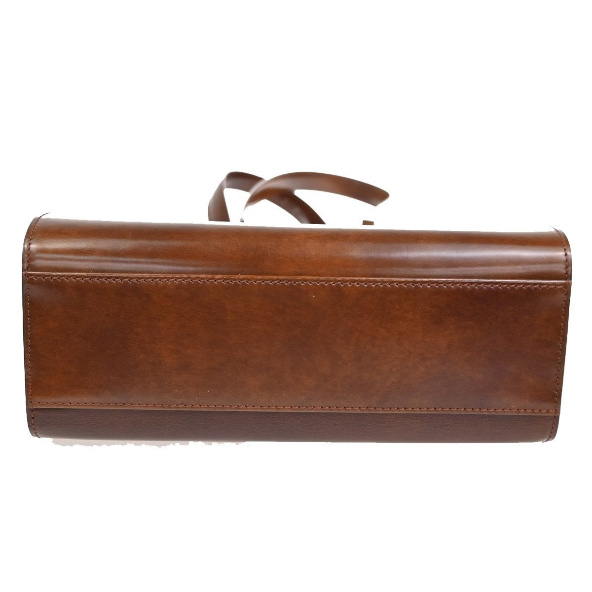 CARTIER Logo Panther Chain Shoulder Bag Patent Leather Brown SHW France 84RL974