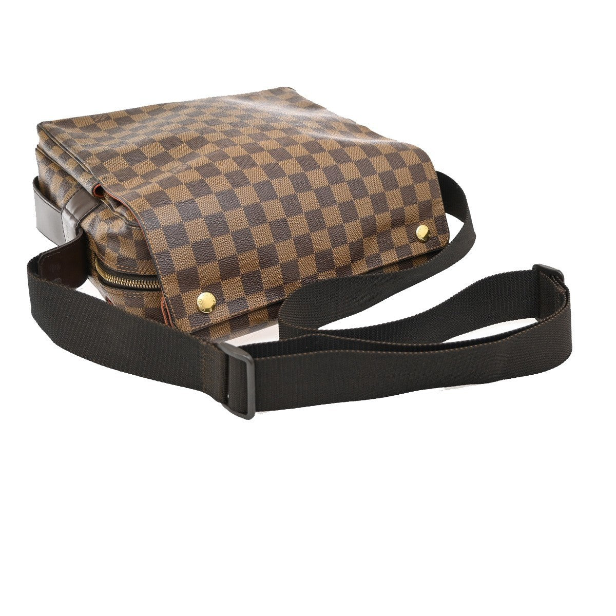 LOUIS VUITTON Naviglio Shoulder Bag Damier Ebene Leather Brown N45255 84EF885