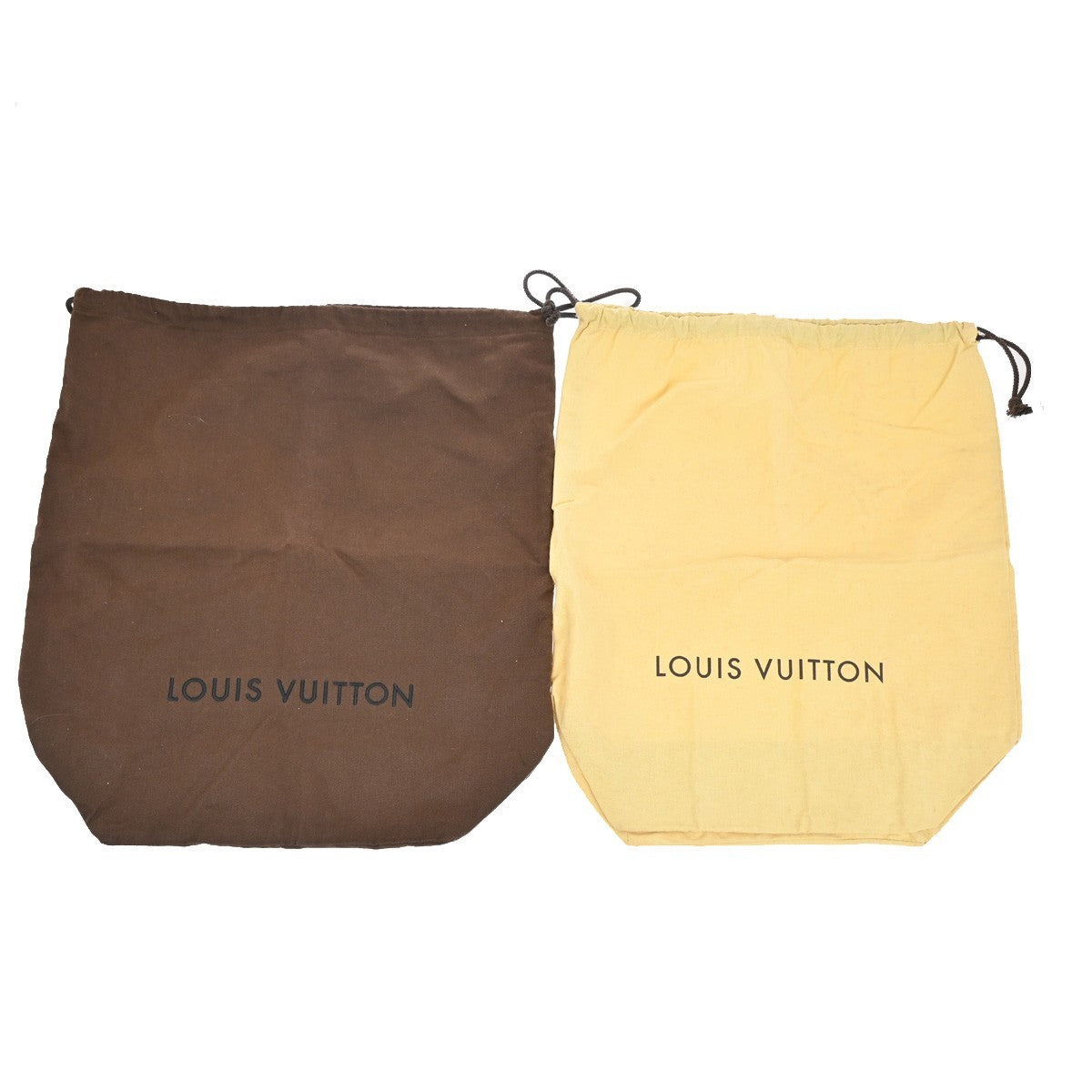 LOUIS VUITTON Logo 10 Set Dust Bag Drawstring Canvas Cotton Beige Brown 09KP044