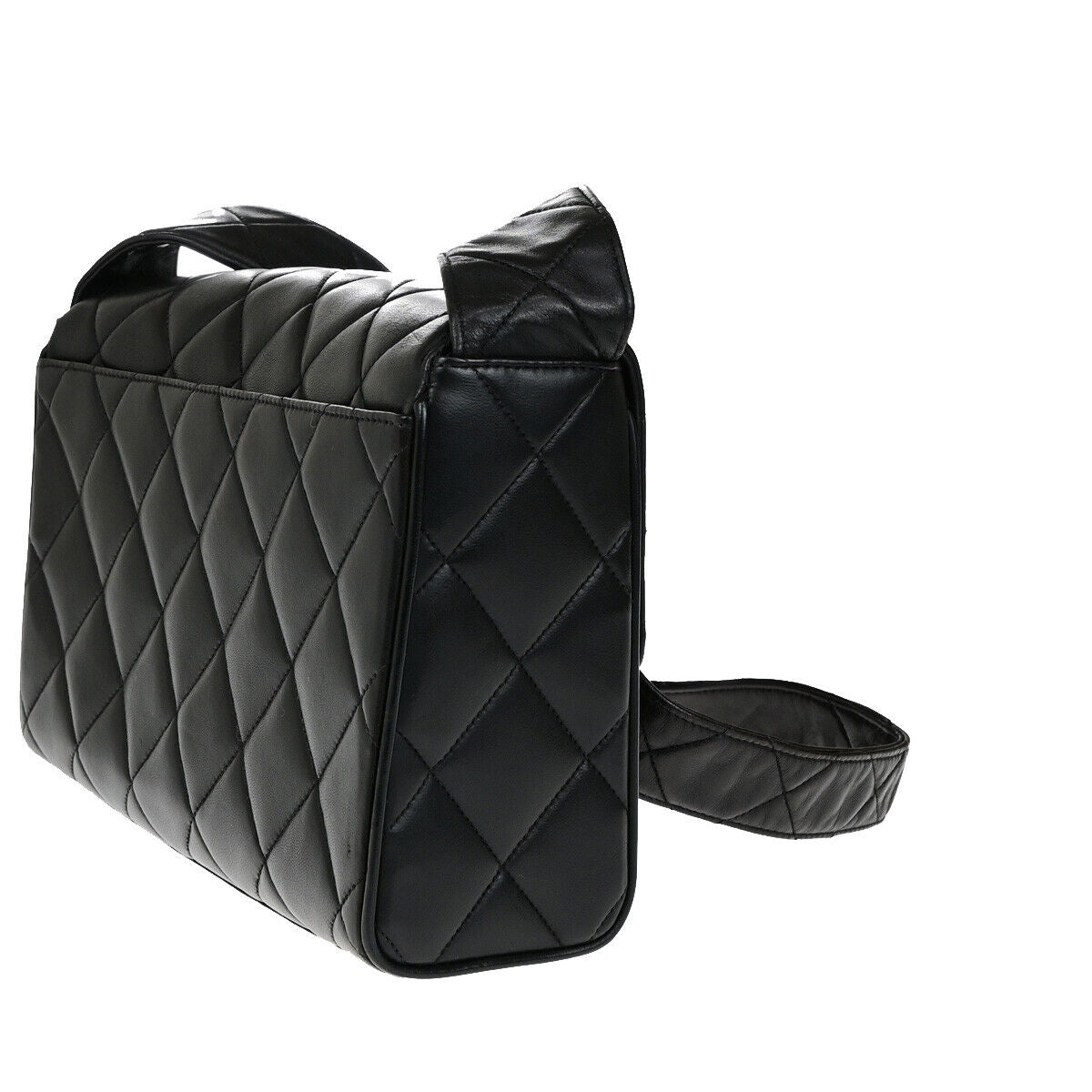 CHANEL CC Logo Matelasse Shoulder Bag Lambskin Leather BK GHW Vintage 321RK697