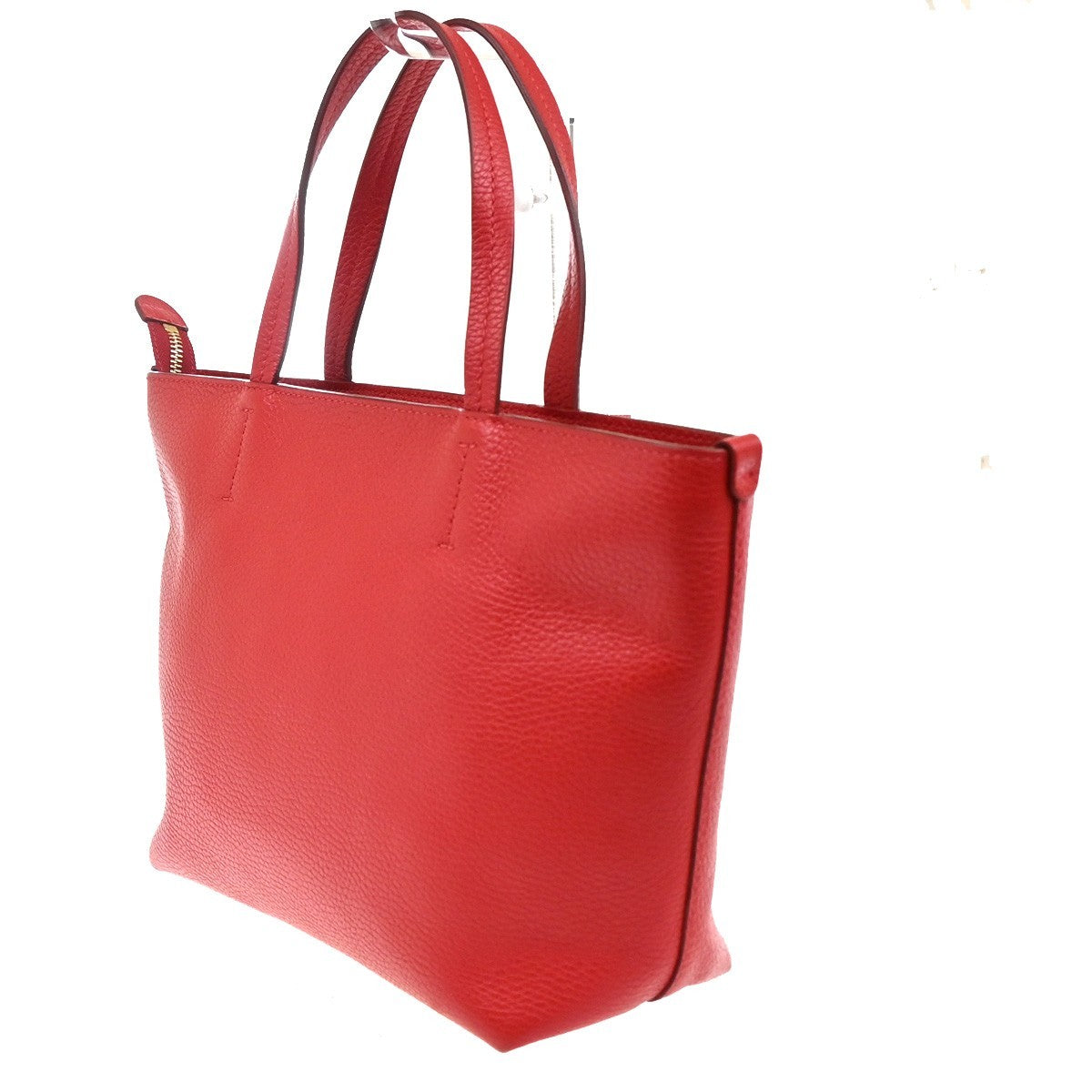 Salvatore Ferragamo Double Gancini Tote Hand bag Leather Red GHW Italy 67RL658