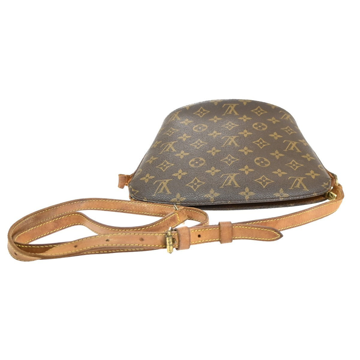 LOUIS VUITTON Logo Drouot Shoulder Bag Monogram Leather Brown M51290 02SA015