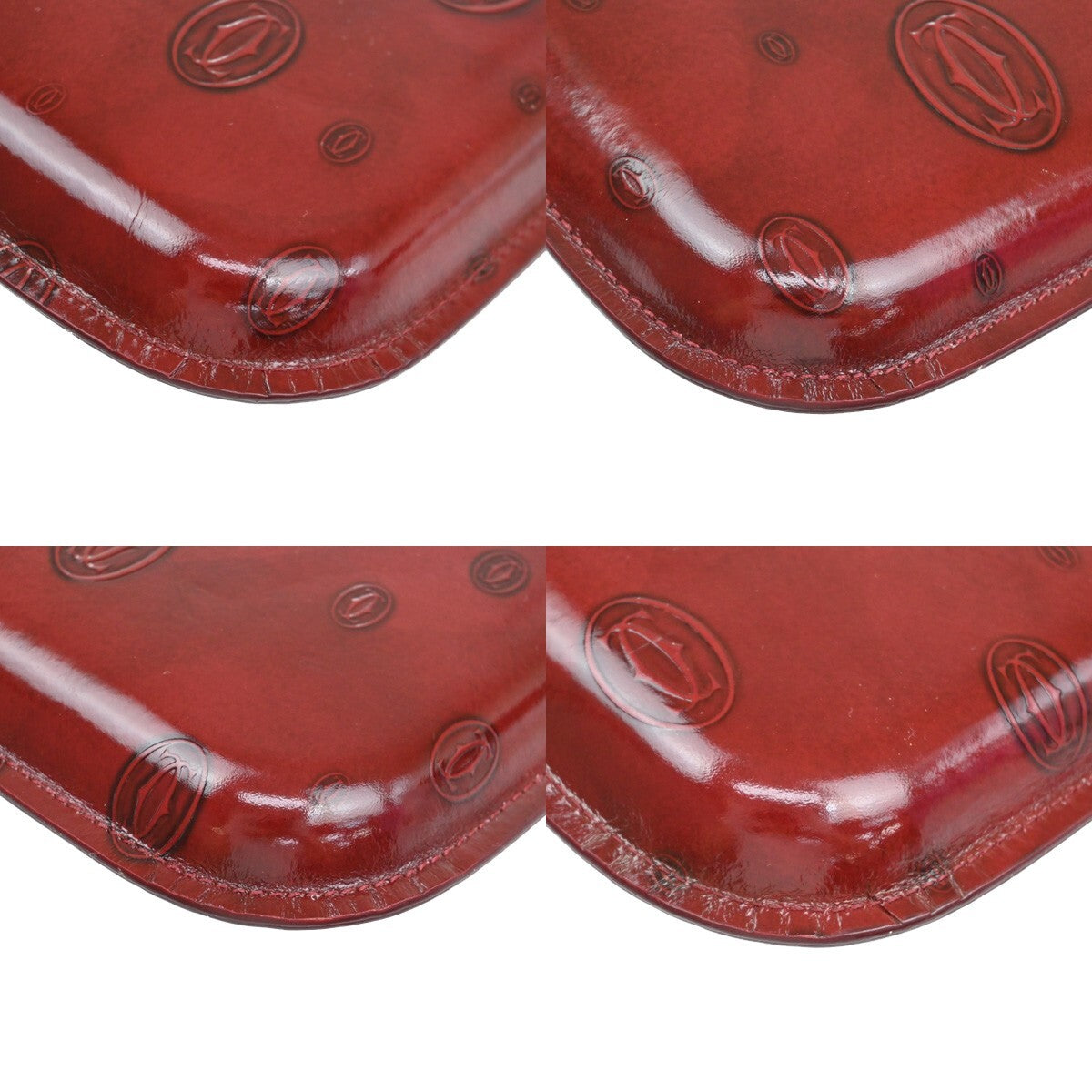 CARTIER Logo Birthday Hand Bag Patent Leather Red France 30EF198