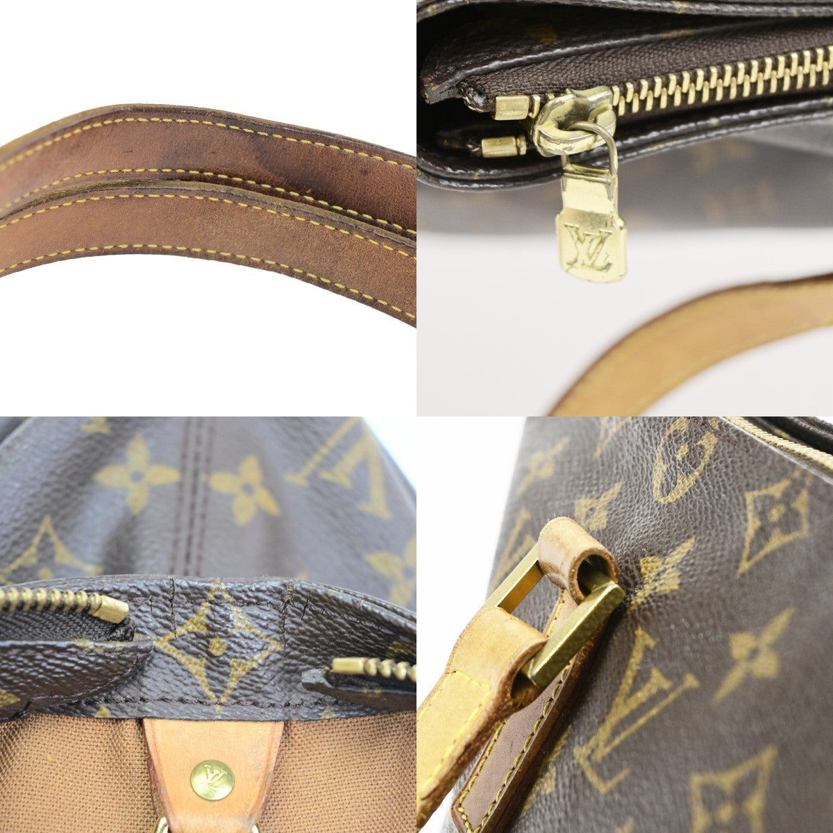LOUIS VUITTON Cabas Mezzo Shoulder Bag Monogram Leather Brown M51151 34CB044