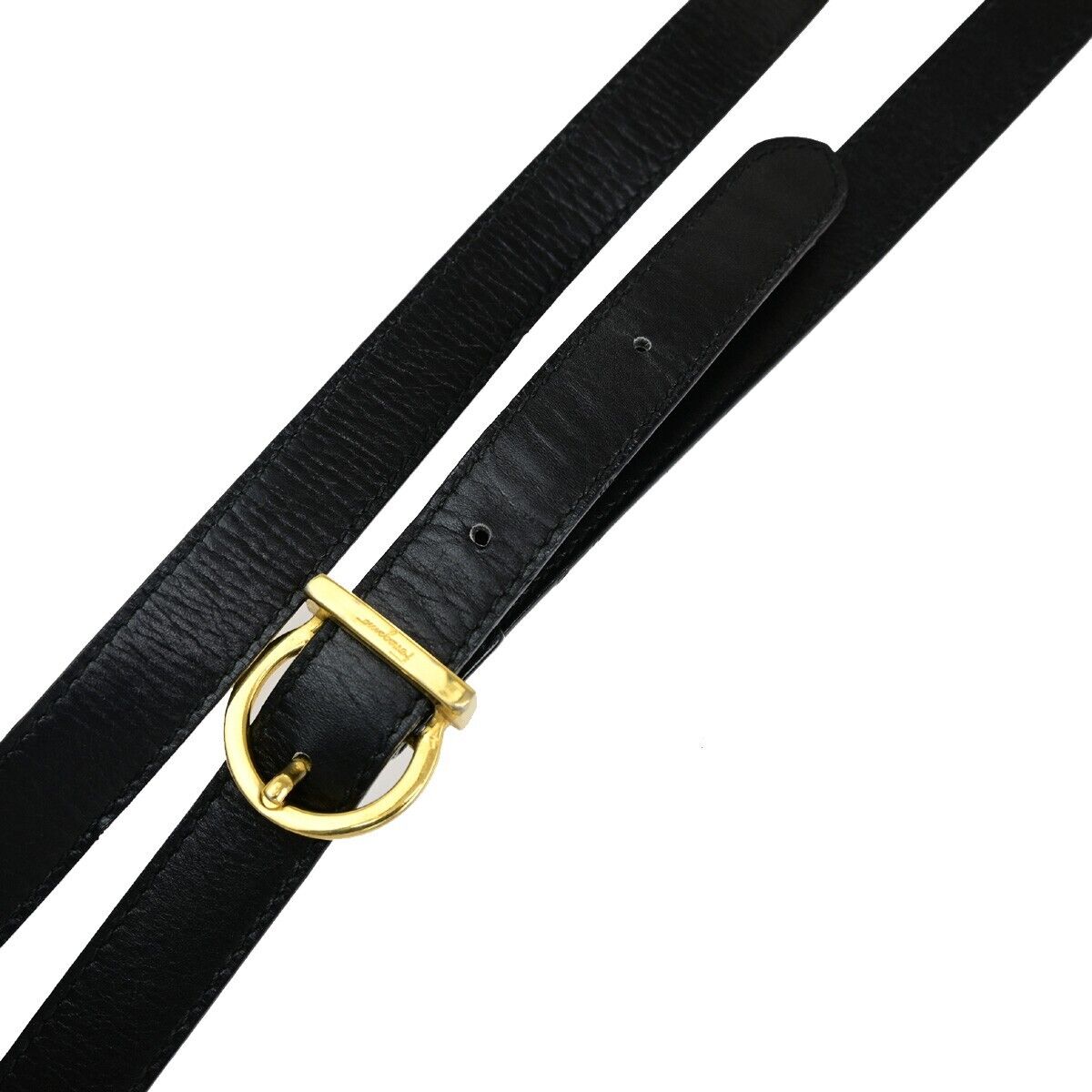 SALVATORE FERRAGAMO 2Way Gancini Shoulder Hand Bag Leather Black Gold 87EC640