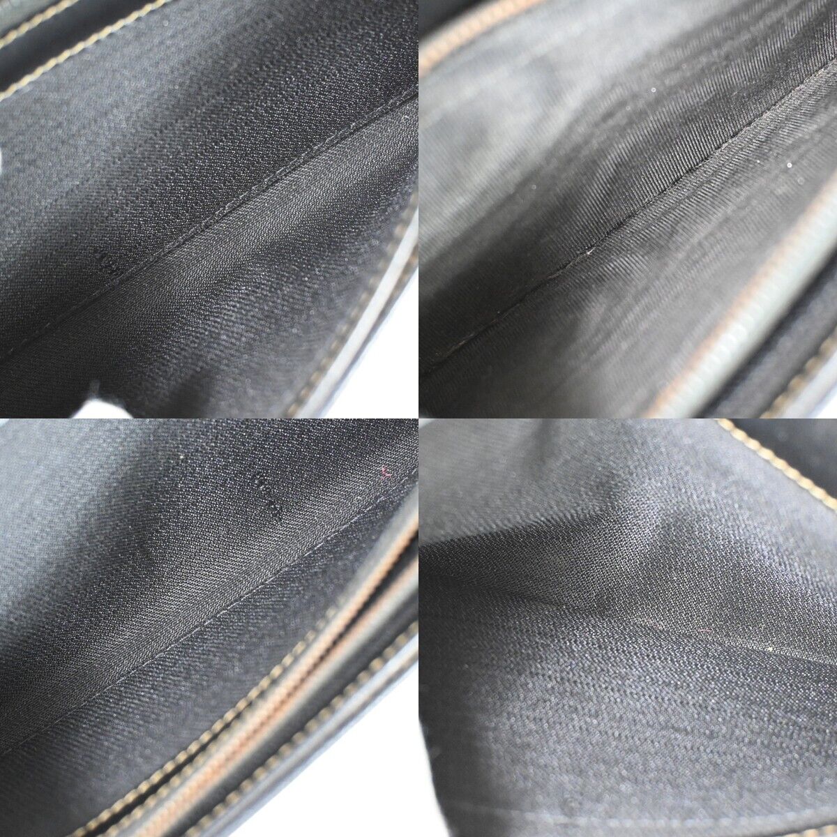 FENDI Logo Pequin Bifold Long Wallet Purse PVC Leather Brown Black Italy 04RH855