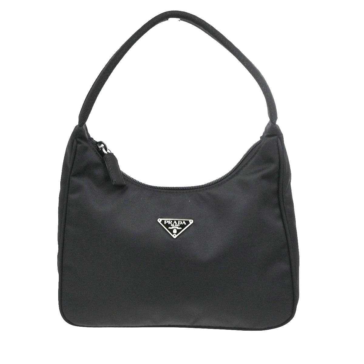PRADA Logo Tessuto Mini Shoulder Hand Bag Nylon Black SHW Italy 32YJ188