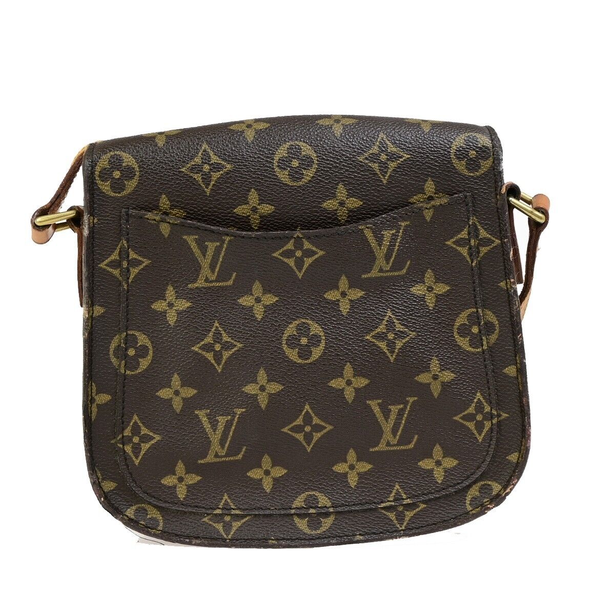 LOUIS VUITTON Saint Cloud MM Shoulder Bag Monogram Leather Brown M51243 65FB335