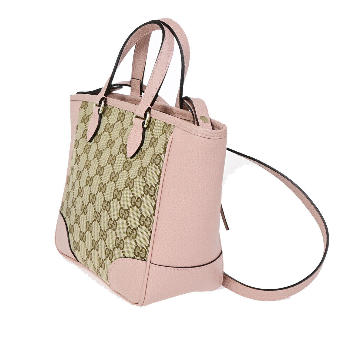 GUCCI Bree GG Pattern 2Way Shoulder Hand Bag Canvas Leather Brown Pink 59RK035
