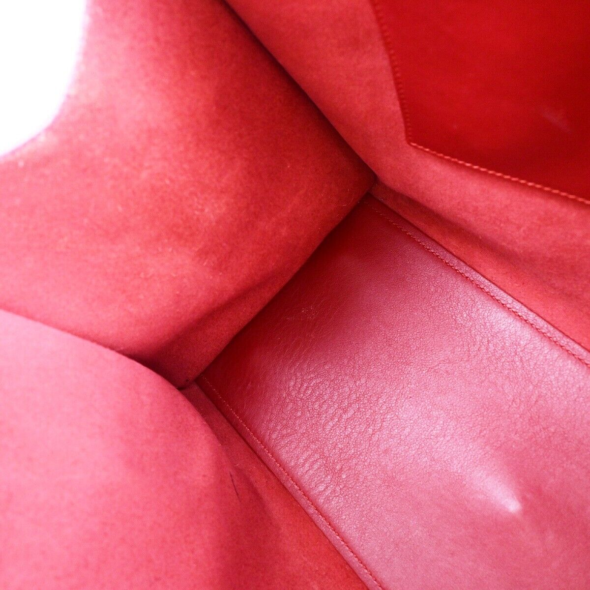 SAINT LAURENT YSL Logo Cabas 2 Way Hand Bag Leather Red GHW Italy 29EC867