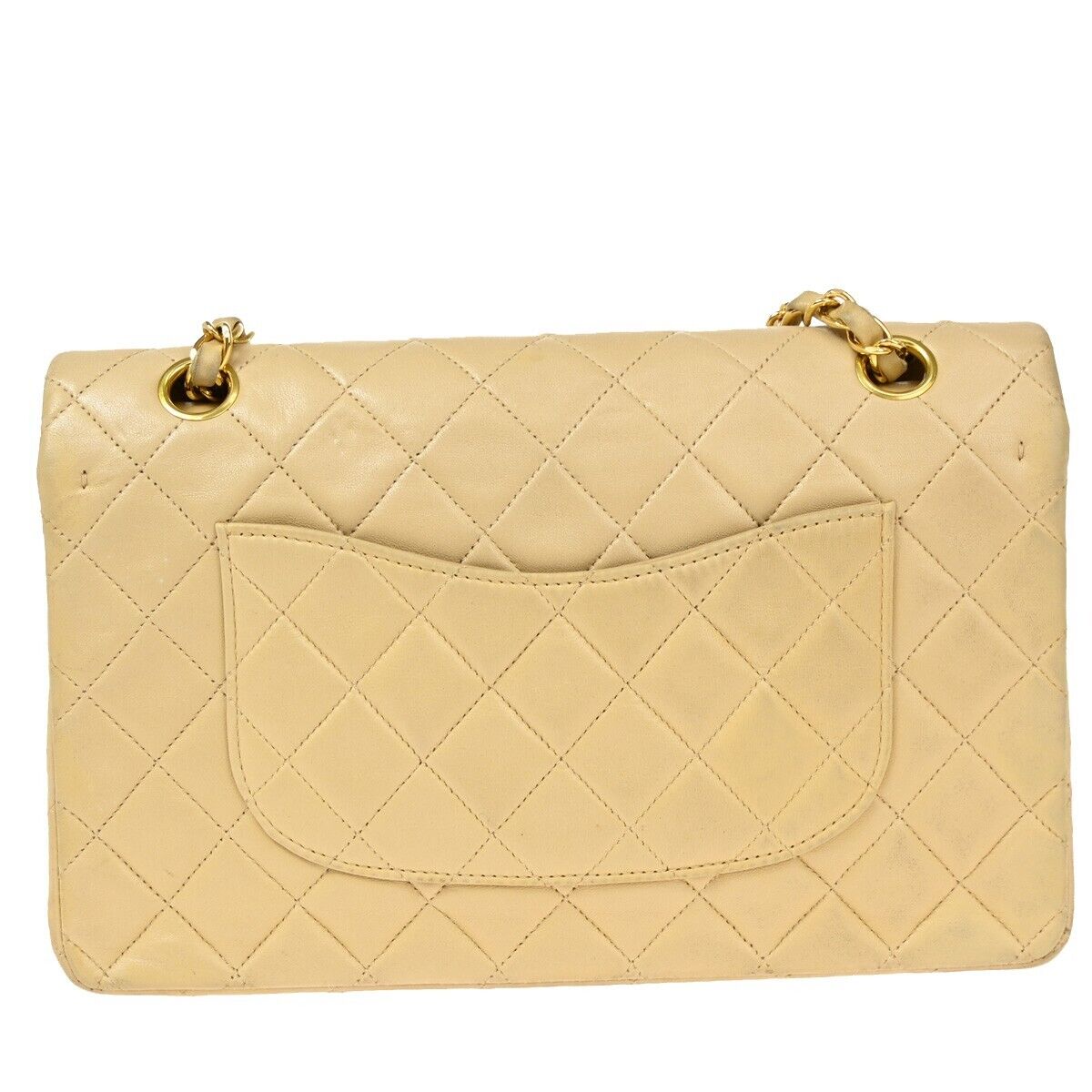 CHANEL Matelasse 25 Double Flap Chain Shoulder Bag Leather BE Vintage 804RJ773