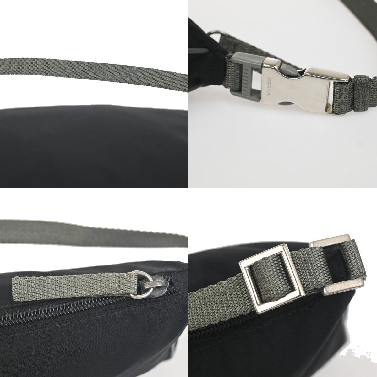 PRADA Logo Sport Mini Pochette Shoulder Bag Nylon Canvas Black SHW 05ZA334