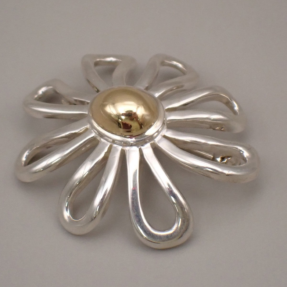 Tiffany & Co. Logo Daisy Flower Pin Brooch Silver 925/Gold 750 64RL337