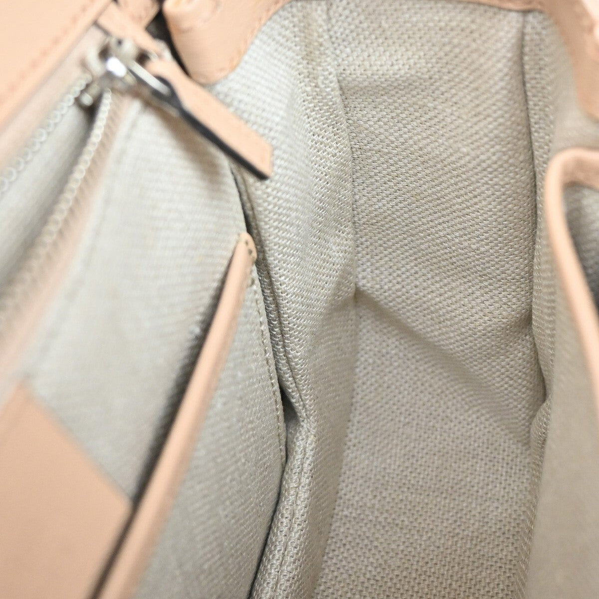 GUCCI Logo Bamboo 2Way Shoulder Hand Bag Leather Beige Silver Italy 669RL142