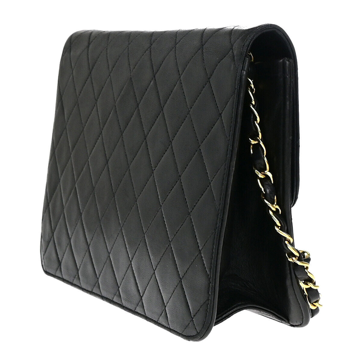 CHANEL CC Matelasse 25 Chain Shoulder Bag Leather Black GHW Vintage 392RJ899