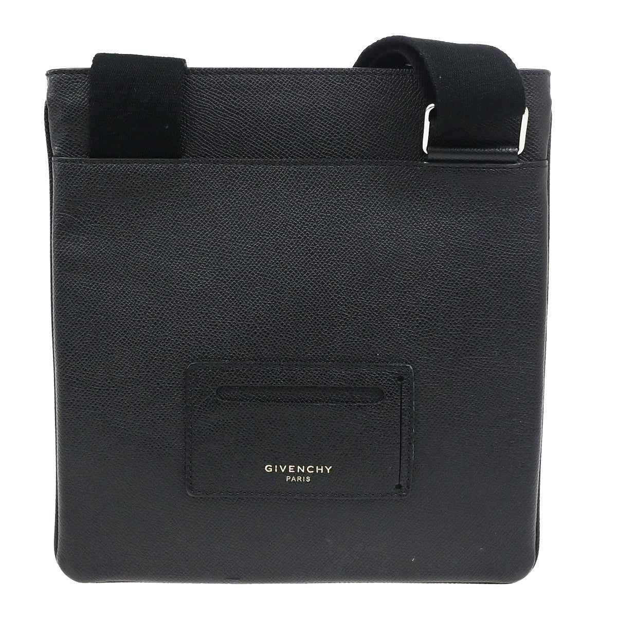 GIVENCHY Logo Shoulder Hand Bag Leather Black GHW Italy 32YJ267